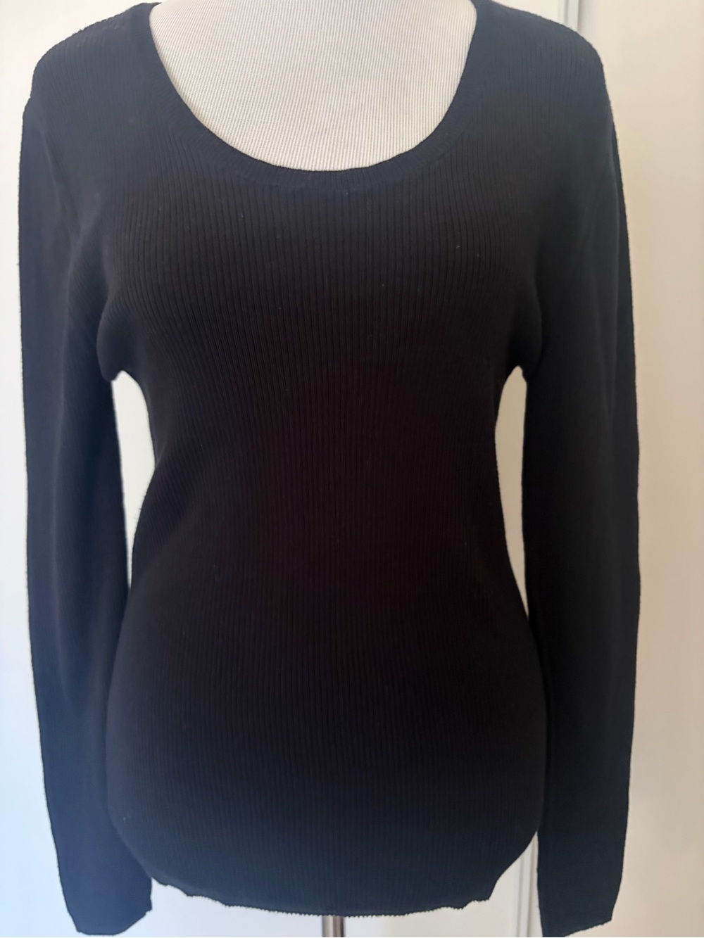 Zara Black Ribbed Long Sleeve Sweater